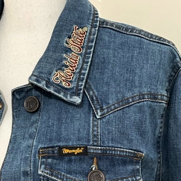 Wrangler Retro Denim Jean Jacket Florida State University FSU Embroidered - Picture 4 of 8